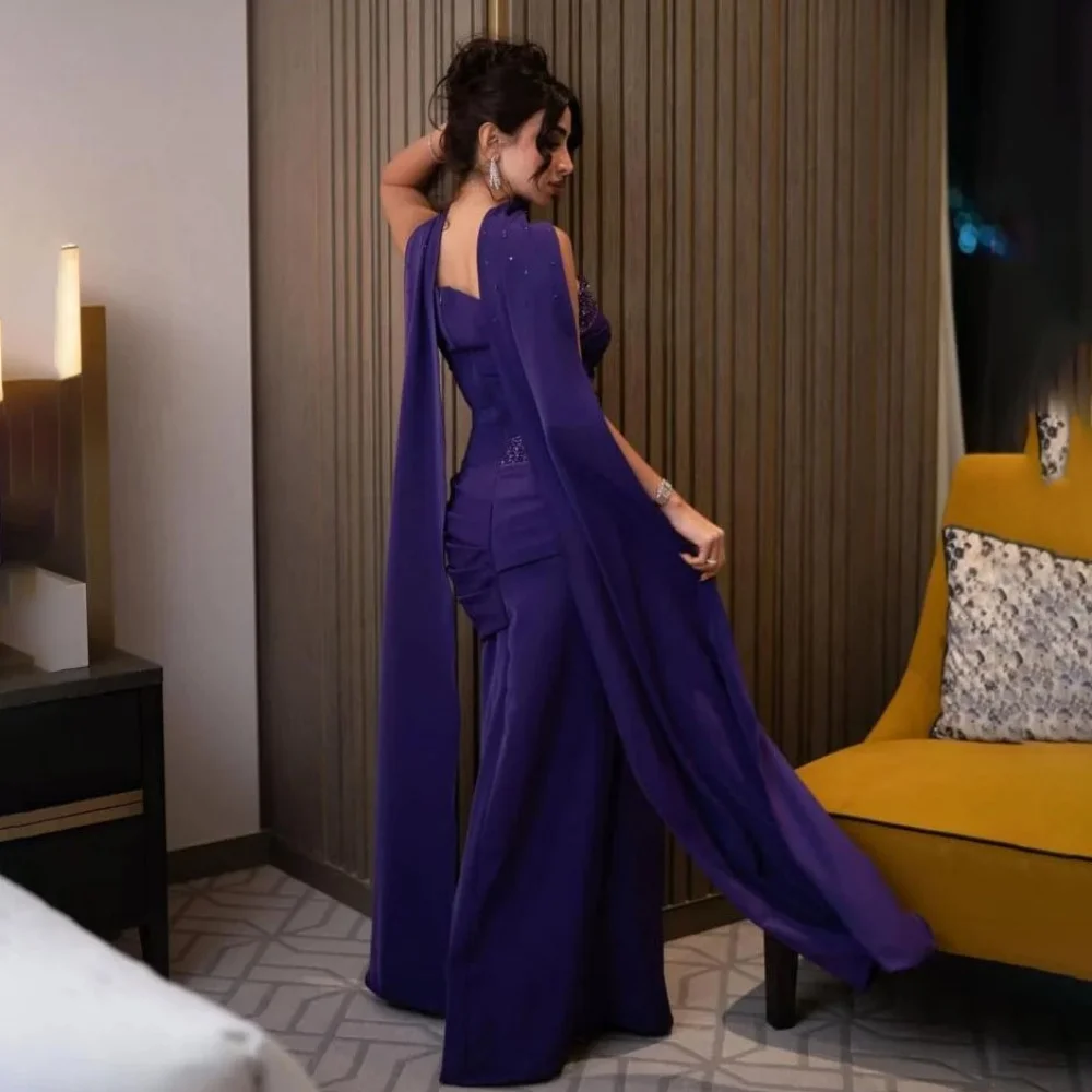 Customized Mermaid Evening Dress Gorgeous Satin Prom Dresses Sequins Formal Occasion Shining Strapless Party Gown Robe Soiree