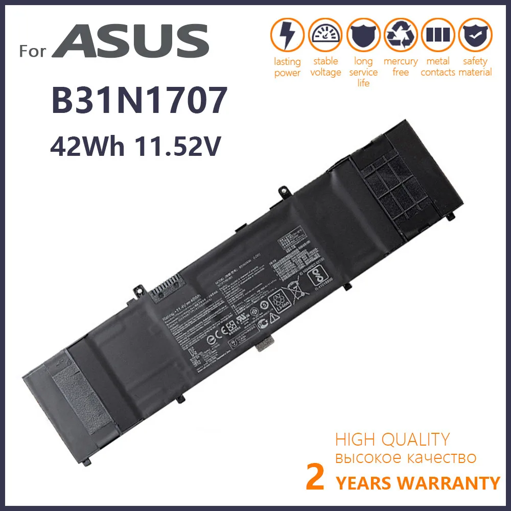 

Genuine B31N1707 11.52V 42Wh Laptop Battery For ASUS VivoBook 14 S14 X411UA X411UQ X411UF X411UN S4100V S4100VN S4200U S4200UF