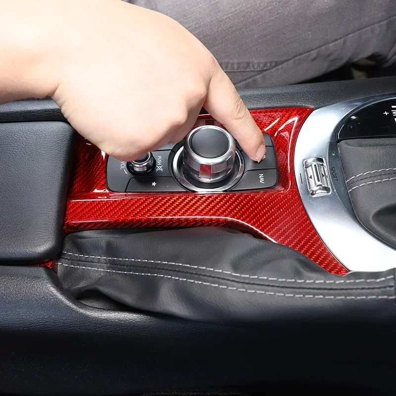 

1Pcs Real Carbon Fiber For 2016-2026+ Mazda MX-5 ND Center Control Multimedia Panel Cover Decorative Stickers Car Accessories