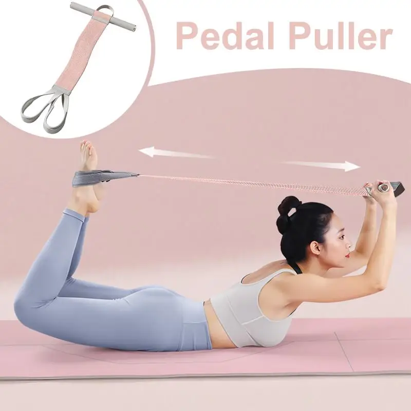 Resistant Rope Elastic Stirrup Bands With Handles Multifunctional Foot Pedal Resistant Puller Fitness Tool For Home Gym