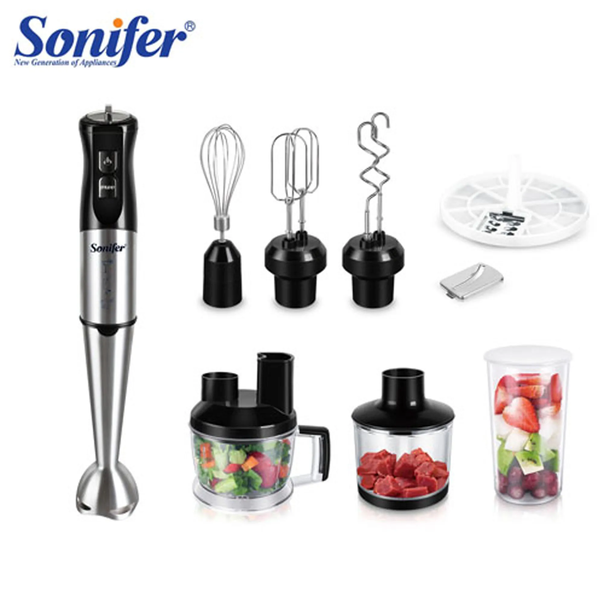 10 in 1 Multi Blender Stainless Steel  Food Processor Vegetable Cutter Meat Grinder Chopper Whisk 800W Food Mixer Juicer Sonifer