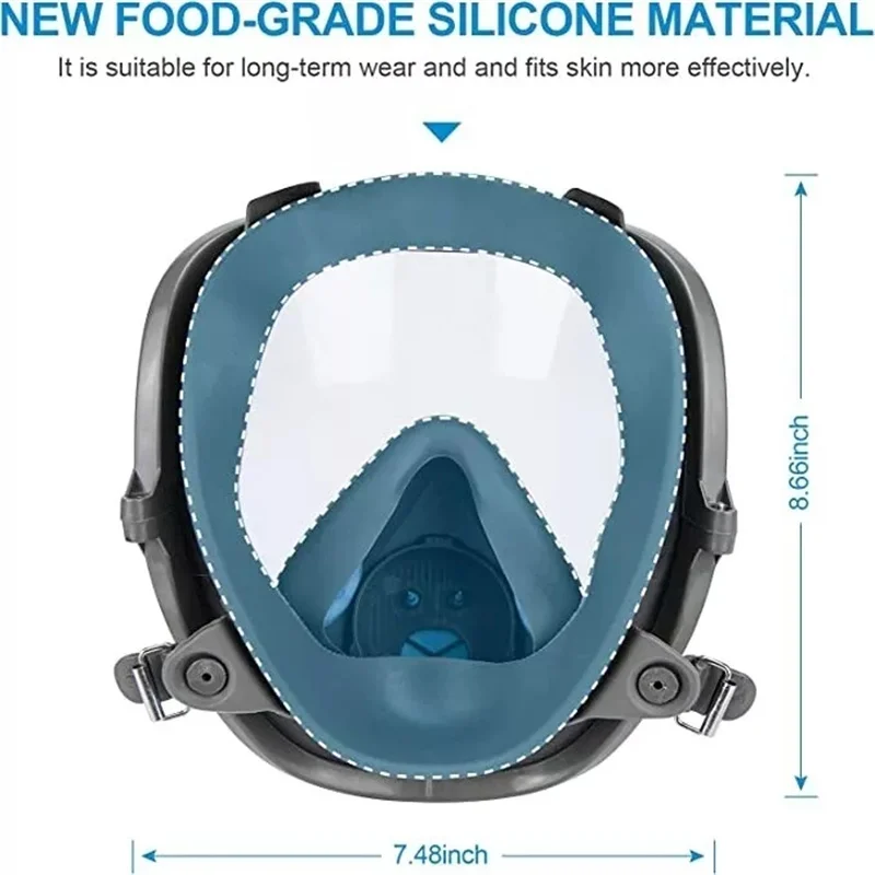 Respiratore a pieno facciale riutilizzabile copertura integrale 16 In 1 copertura del Gas respiratore a vapore organico ampio campo visivo per macchina da verniciatura