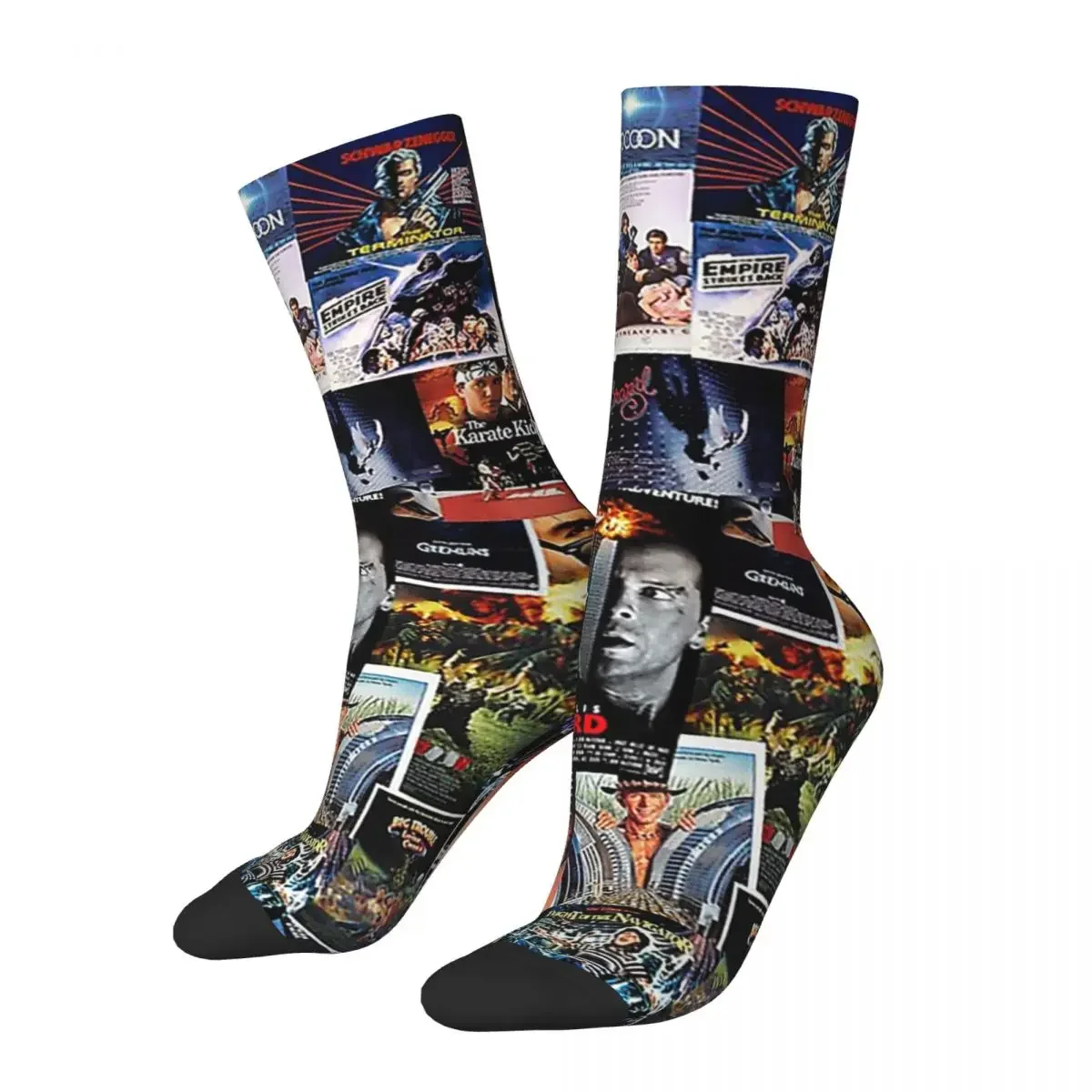 

1980s Movie Posters Socks Harajuku Sweat Absorbing Stockings All Season Long Socks Accessories for Unisex Gifts