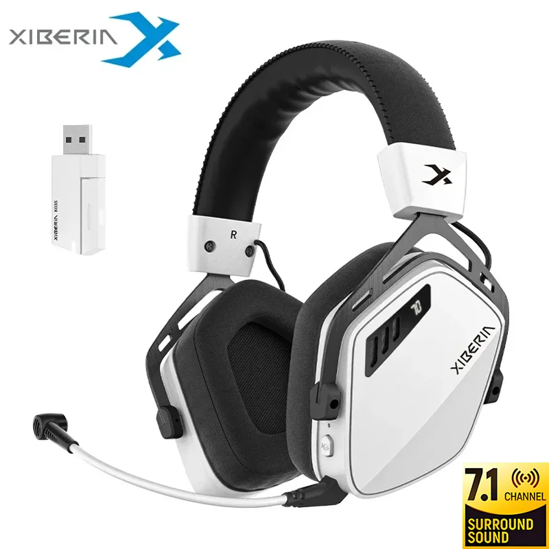 Xiberia fones de ouvido sem fio para jogos k03s pro 7.1 som surround 2.4ghz 4 modos gamer 2000mah bateria baixa latência iem