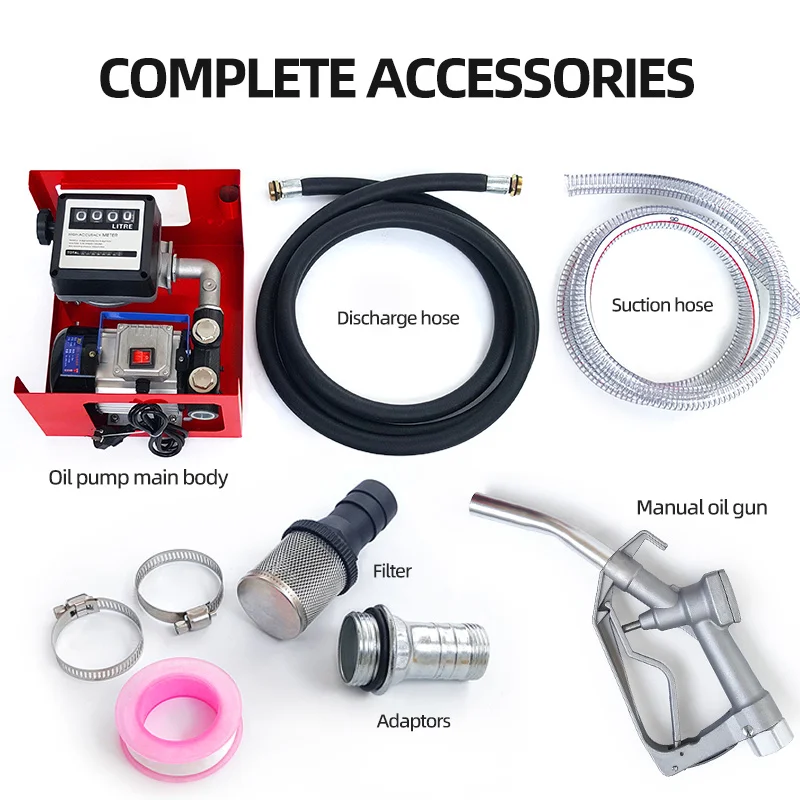 التيار المتناوب الكهربائية 110 فولت 220 فولت الذاتي فتيلة والعتاد مضخة عدة الضغط المنخفض النفط الوقود الديزل نقل مع فوهة متر OEM خرطوم قابل للتخصيص