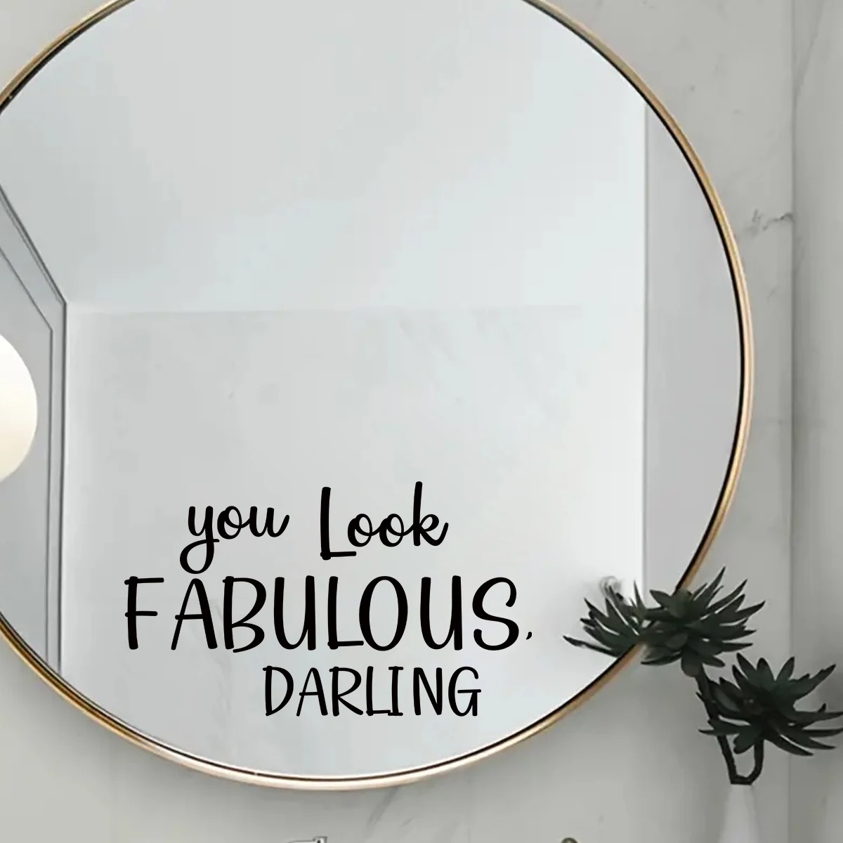Pegatinas de espejo de pared con texto en inglés "you Look fabuloso atrevido", decoración para habitación de niños, sala de estar y dormitorio, 1 unidad