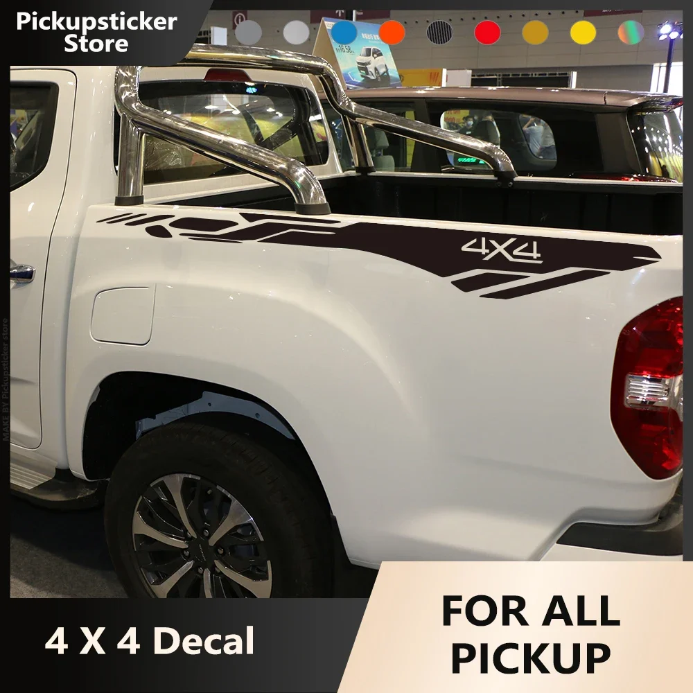 Pegatinas laterales para maletero de coche, gráficos 4X4, calcomanía decorativa, cubierta de vinilo para bañera trasera de camioneta para Toyota Hilux Dodge Ram Isuzu Dmax Ford F150