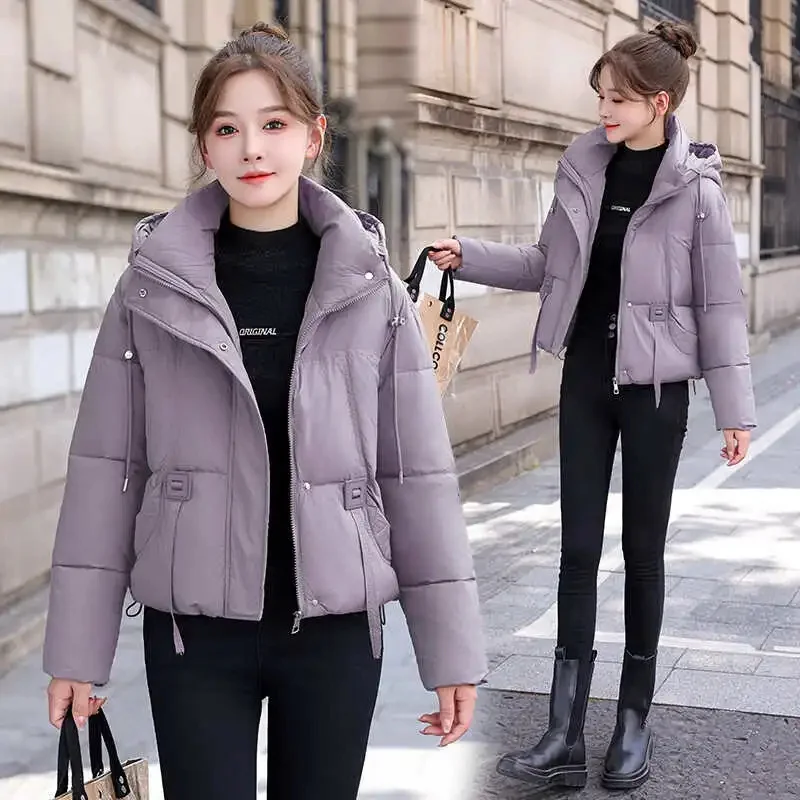 Down Coat Women Parkas Short 2025 Winter New Puffer Jackets High-End Warm Cotton Padded Coats Korean  Hooded Outwear Female Tops