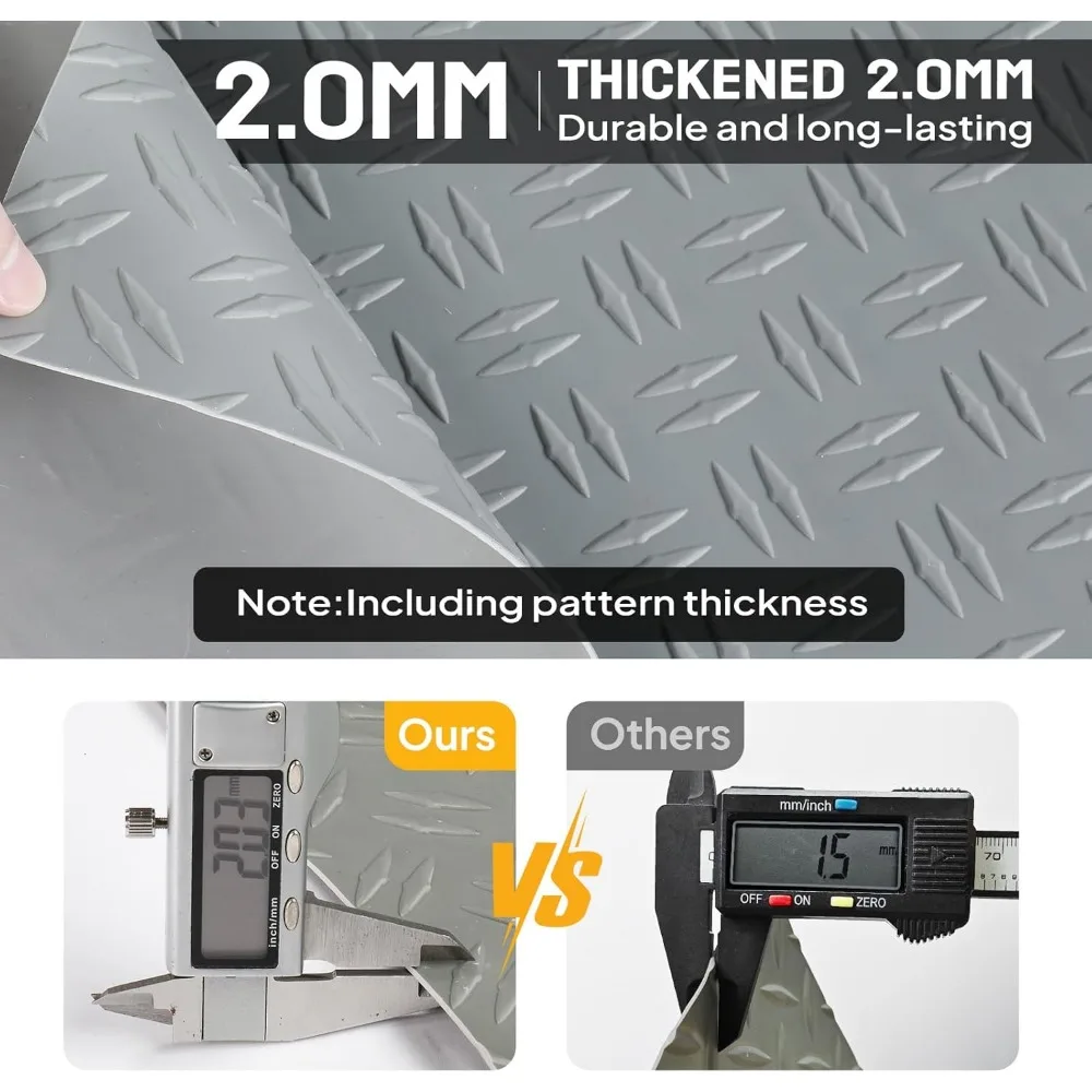 حصيرة أرضية جراج PVC سميكة من الألماس، 7.5 × 17 قدم، مثالية لمساحات السيارات والوقوف السيارات #5