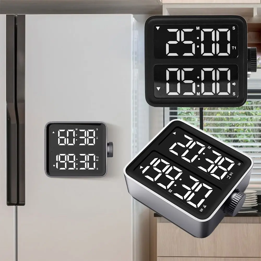 New Minimal Pomodoro Timer Silent Magnetic Visual Timer Black Grey Rechargeable Alarm Clock Countdown