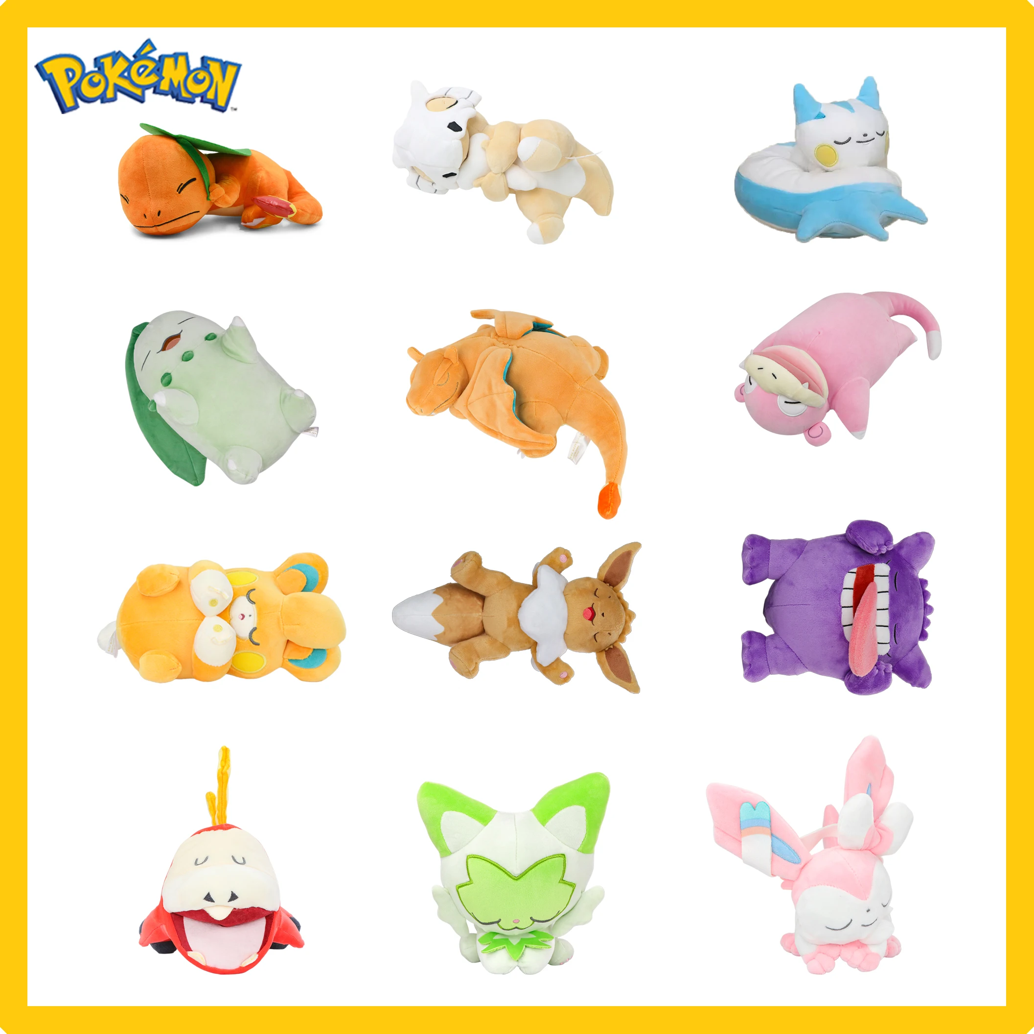 Gengar Plush Doll Sleeping Prone Styles Stuffed Toy Charmander Eevee Sylveon Sprigatito Slowpoke Chikorita Fuecoco Peluche Gifts