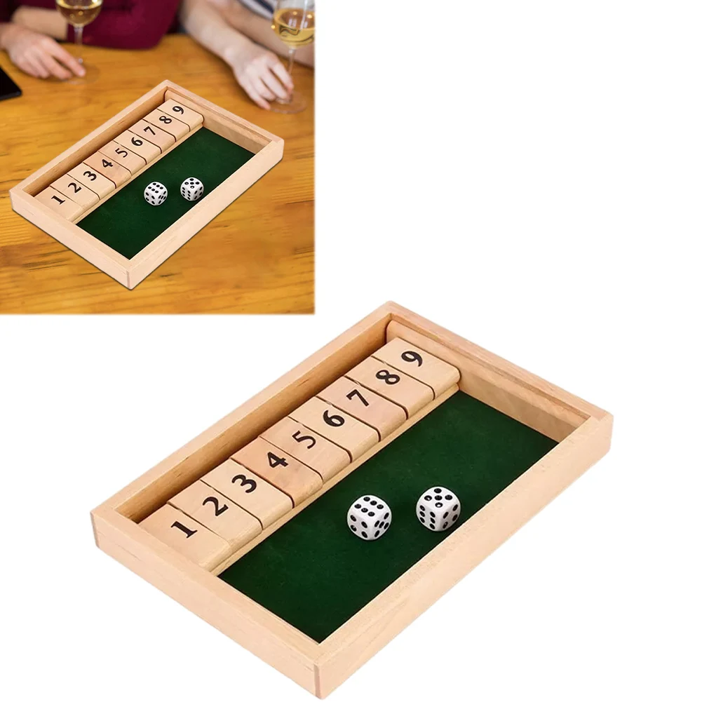 

Shut The Box Game for 4 Players Wooden Board Game Dice Game Family Board Game Pub Bar Party Supplies Family Entertainment