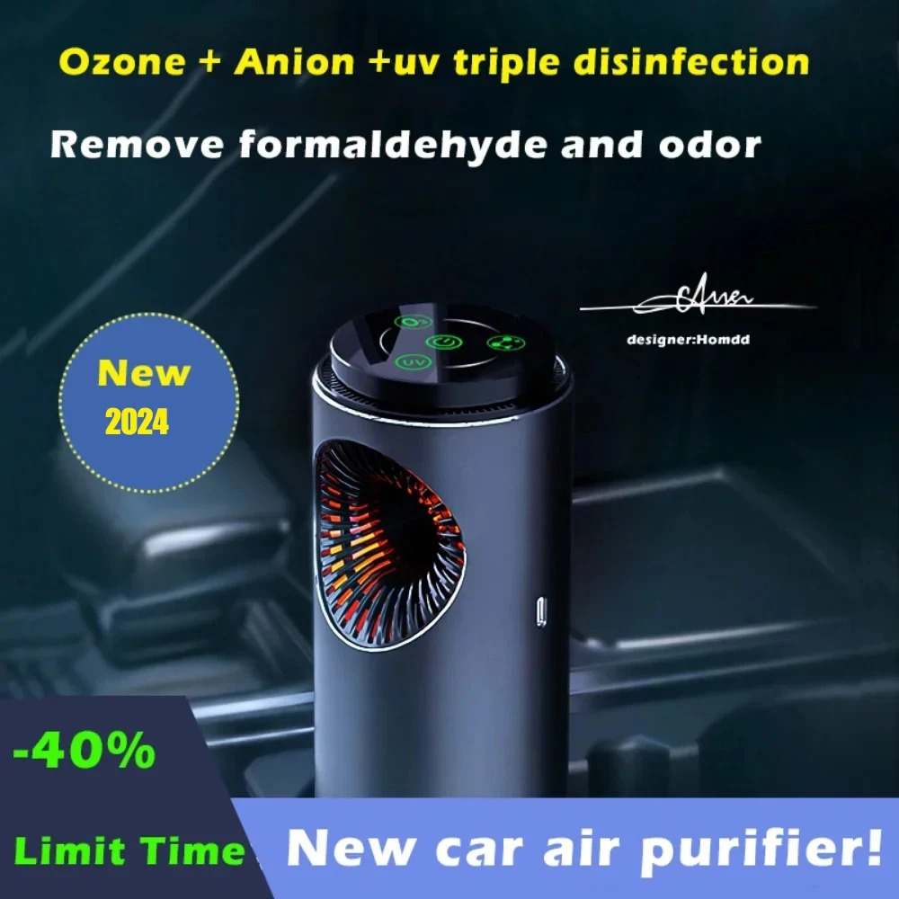 Portable Smart Car Air Purifier Cleaner Fragrance Ozone Generator Onizer Negative Ion Generator Air Freshener Sanitizing Machine