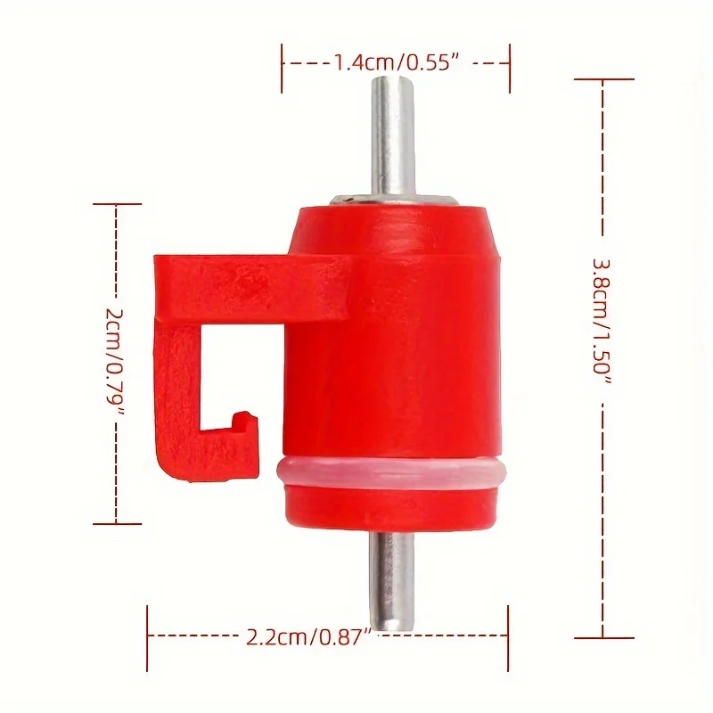 5PCS Cassette steel ball nipple drinking fountain for chickens, red head ball valve drinking nozzle