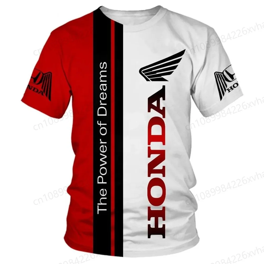 2025 Summer Hot Sale 3D Printed Honda Motorcycle Oversized Short Sleeve Men's Outdoor Riding Off-Road Sports Enthusiasts T-Shirt