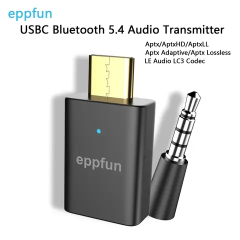 eppfun AK3040ProMax LE 오디오 USB C Bluetooth 5.4 게임 PS5 PS4 전화 PC용 Aptx 적응형 낮은 대기 시간 LC3이 포함된 오디오 송신기