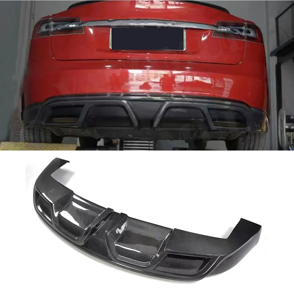 

VACOMUL For Tesla Model S 2012-2015 Carbon fiber Rear Lip Diffuser Spoiler Car Bodykit Bumper Protector FRP