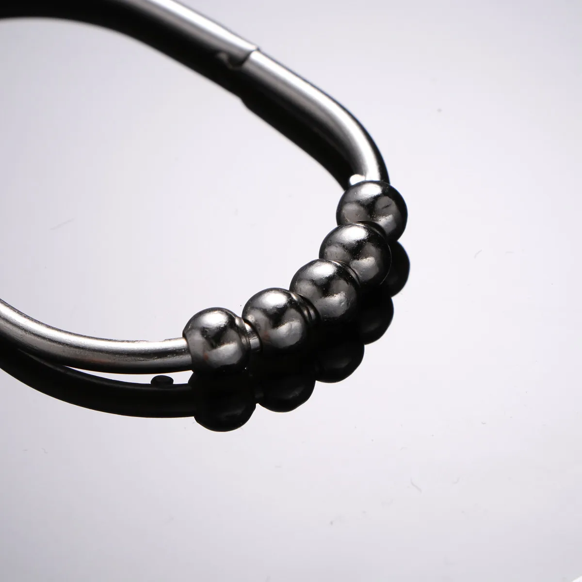 12Pcs Wide Shower Curtain Hooks Stainless Steel Rustproof Corrosion Free Super Smooth Quiet 5-Roller Ball Design Heavy Duty