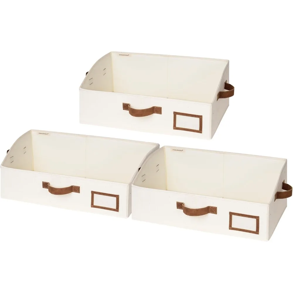 

Closet Storage Bins, Trapezoid Organizer Box for Shelves, Fabric Clothes Bin, Foldable Organizing Baskets