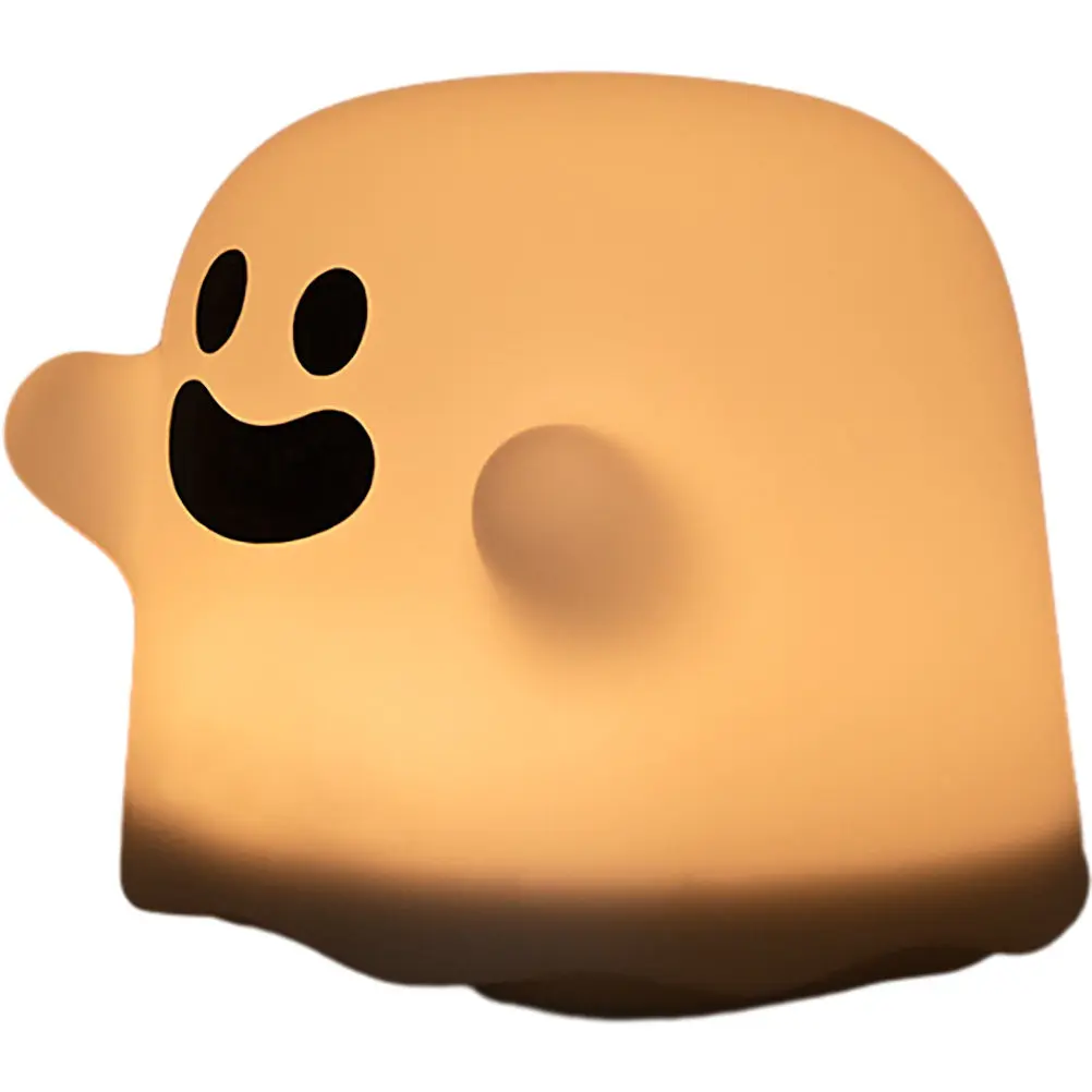 

Ночник-призрак в мультяшном стиле: теплый, мягкий свет, регулируемая яркость, настольная лампа для спальни, прикроватный светильник, декор для комнаты, очаровательный креативный ночник