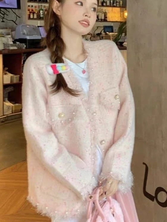 

2025 Spring and Autumn Fashion New Women's Jacket Commuter Splicing V-neck Jacket