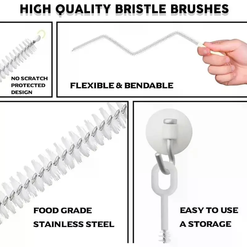 /GJ/Pack Straw Cleaning Brushes With Soft Durable Bristles Easy Grip Handles For Water Bottle Straws Baby Feeding 4