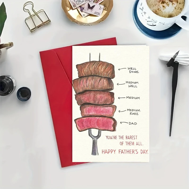 medium rare steak father's day card Rare Father | Father'S Day Card main image 0