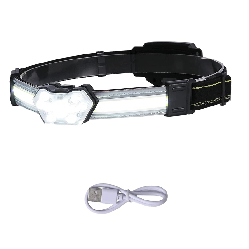 

LED Rechargeable Adjustment 270° Wide Beam Head Light Lamp Waterproof Work Light For Running Camping Hiking Hunting