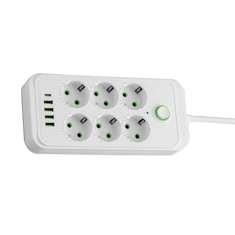 Dải nguồn cao cấp loại Châu Âu với 3 ổ cắm & Cáp dài Dải nguồn chịu lực cao Bảo vệ quá tải cho nhà thả tàu