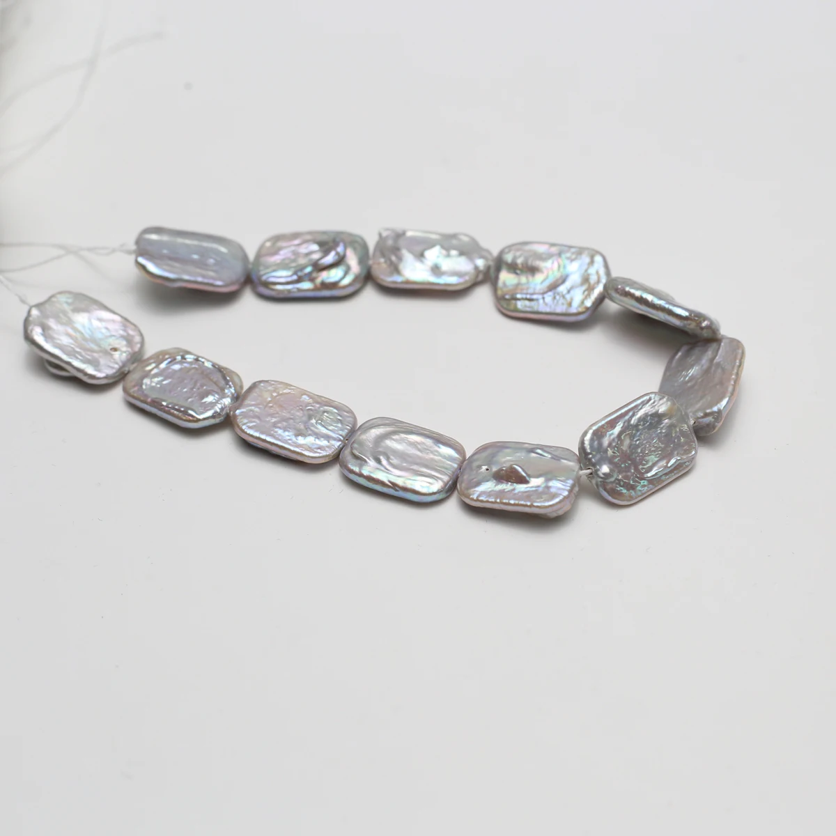 

12x16mm AAAA 18cm Natural Freshwater Gray Square Baroque Pearl Bead Women Jewelry Make DIY Necklace Bracelet Accessories Wedding