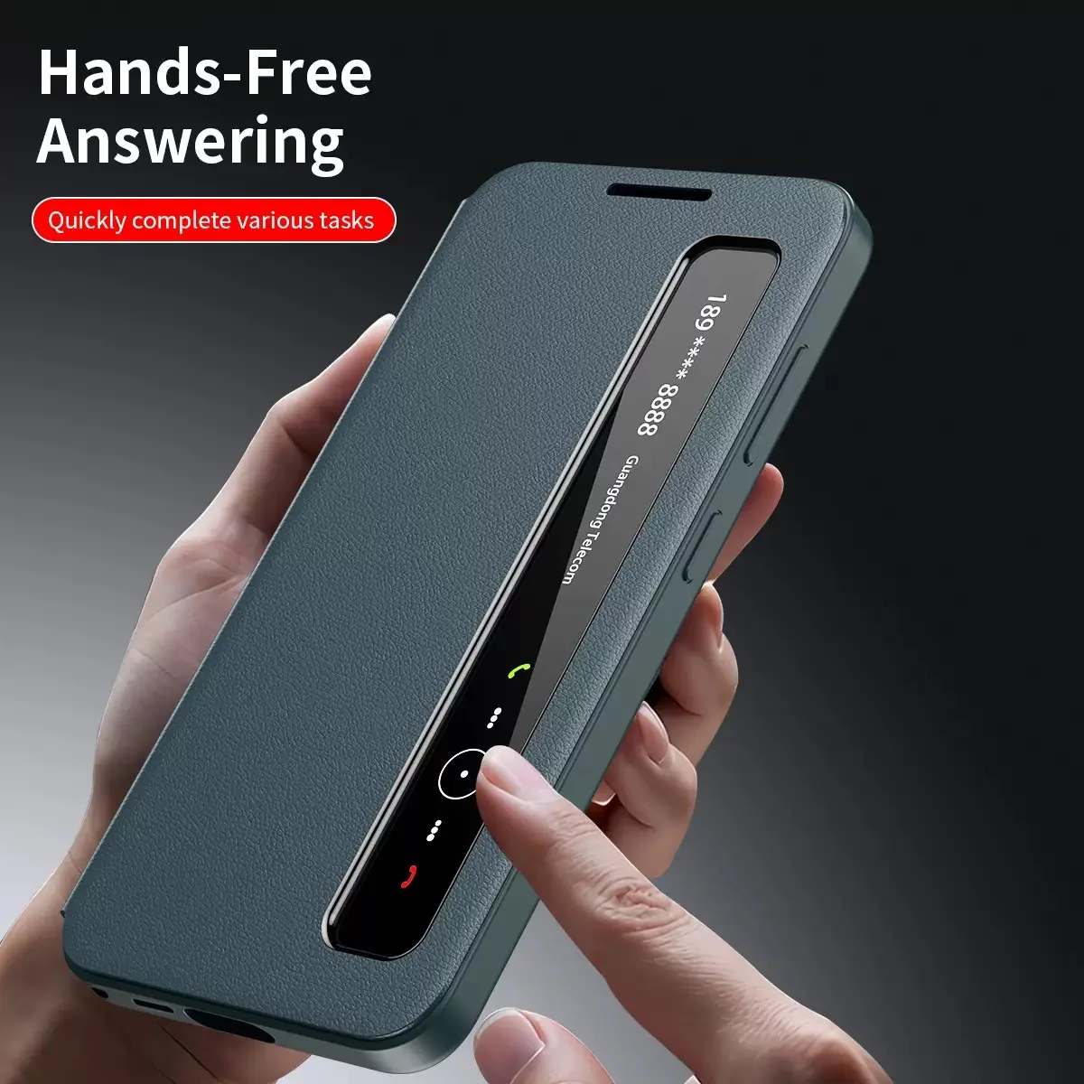 Кожаный чехол-флип с прозрачным окном для смартфона Samsung Fold 7 6 5 4 3 S26 S25 S24 S23 S22 Ultra Plus FE