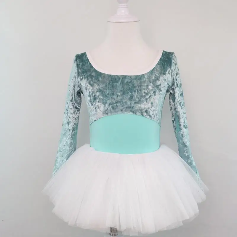 

Children Adult Dance Costumes Autumn Winter Thickened Velvet Long Sleeved Gauze Skirt Stage Performance Practice Ballet Costumes