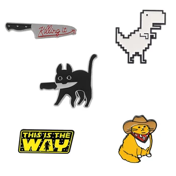 Broche chaton mignon, dessin animé, sac à dos, veste, chemise, accessoires, bouton, col, Badge en alliage