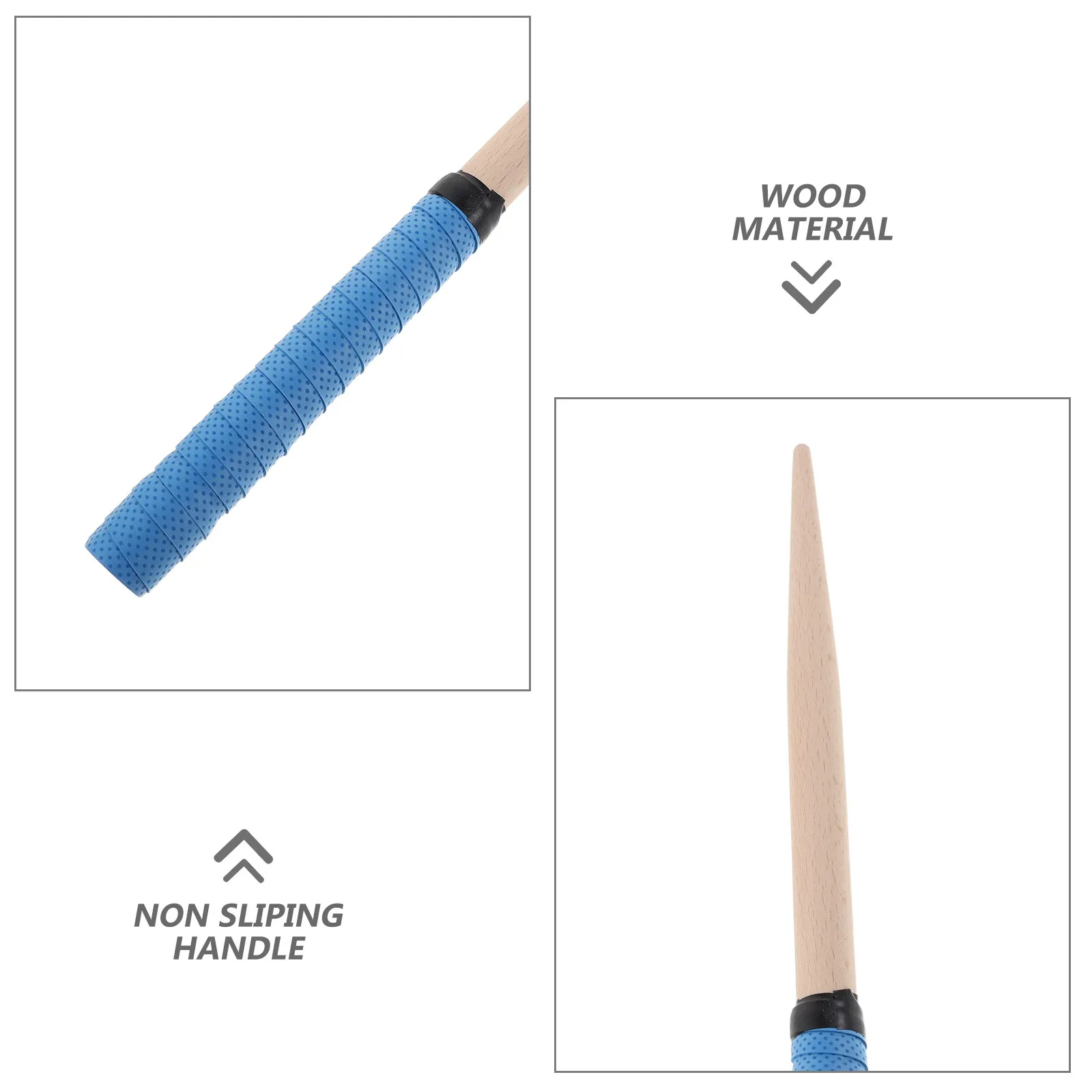

1 Pair 38cm Wooden Taiko Drumsticks - Maibachi Percussion Sticks with Blue Handle,Practice Performance Drum Sticks for Beginners