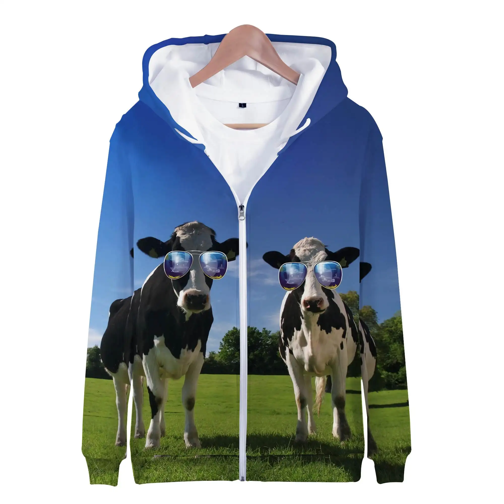 

Hoodies Animals Cows Funy 3D Print Zipper Sweatshirts Boy Girl Sweatshirts Kids Fashion Long Sleeve Oversized Hoodie Tracksuits