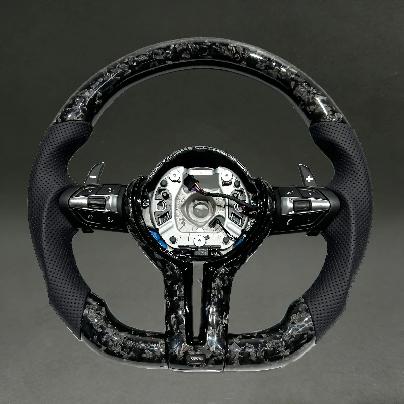 

Black Forged Carbon Fiber Steering Wheel for M3 M5 BMW Real Caron Fiber Quality for F10 F30 F15 F06 F22 F32 Flat Bottom New HoT