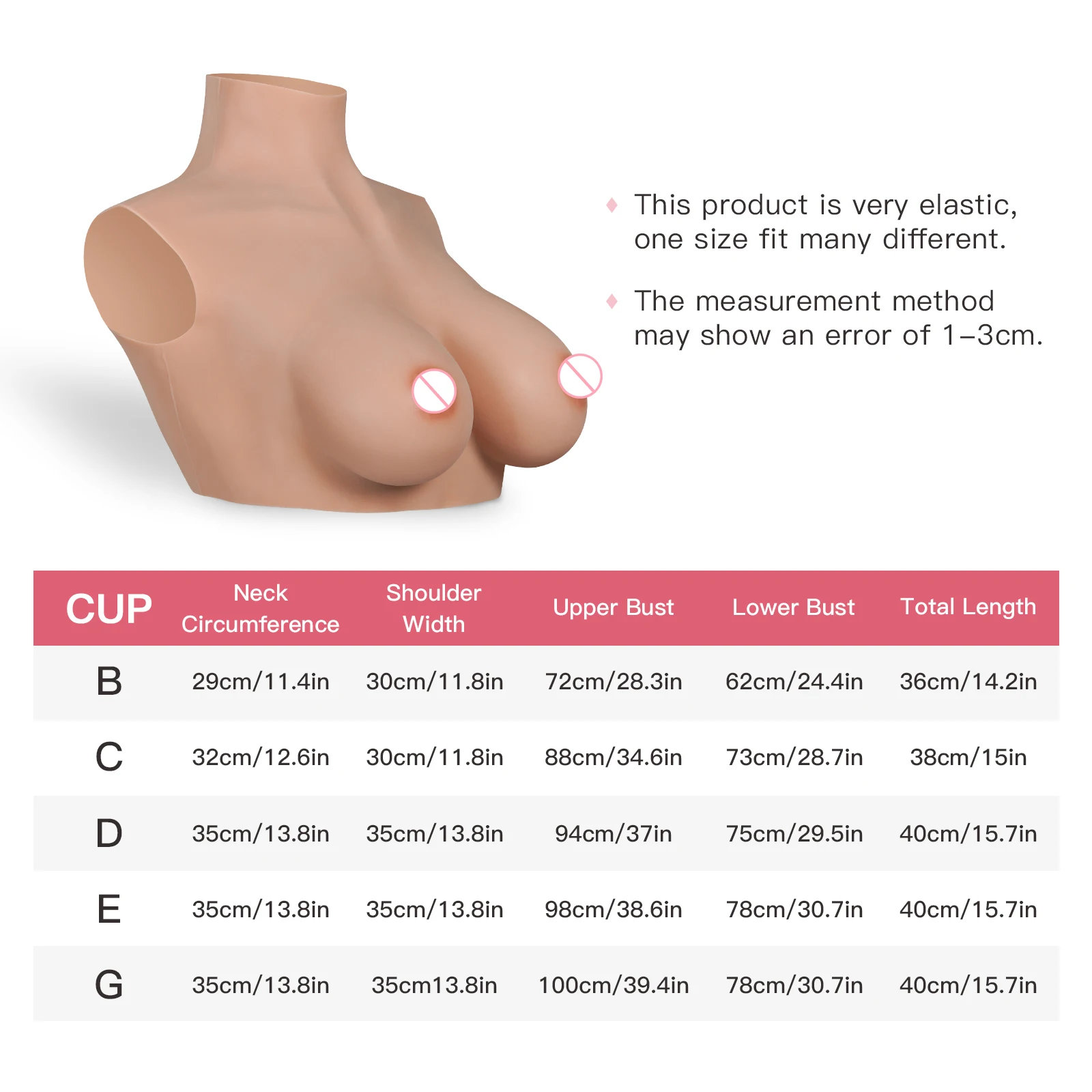 KOOMIHO 2TH GEN Silicone Fake Breast Forms Simulation Huge Boobs B /C/D/E/G Cup Transgender Drag Queen Shemale Crossdress for Me