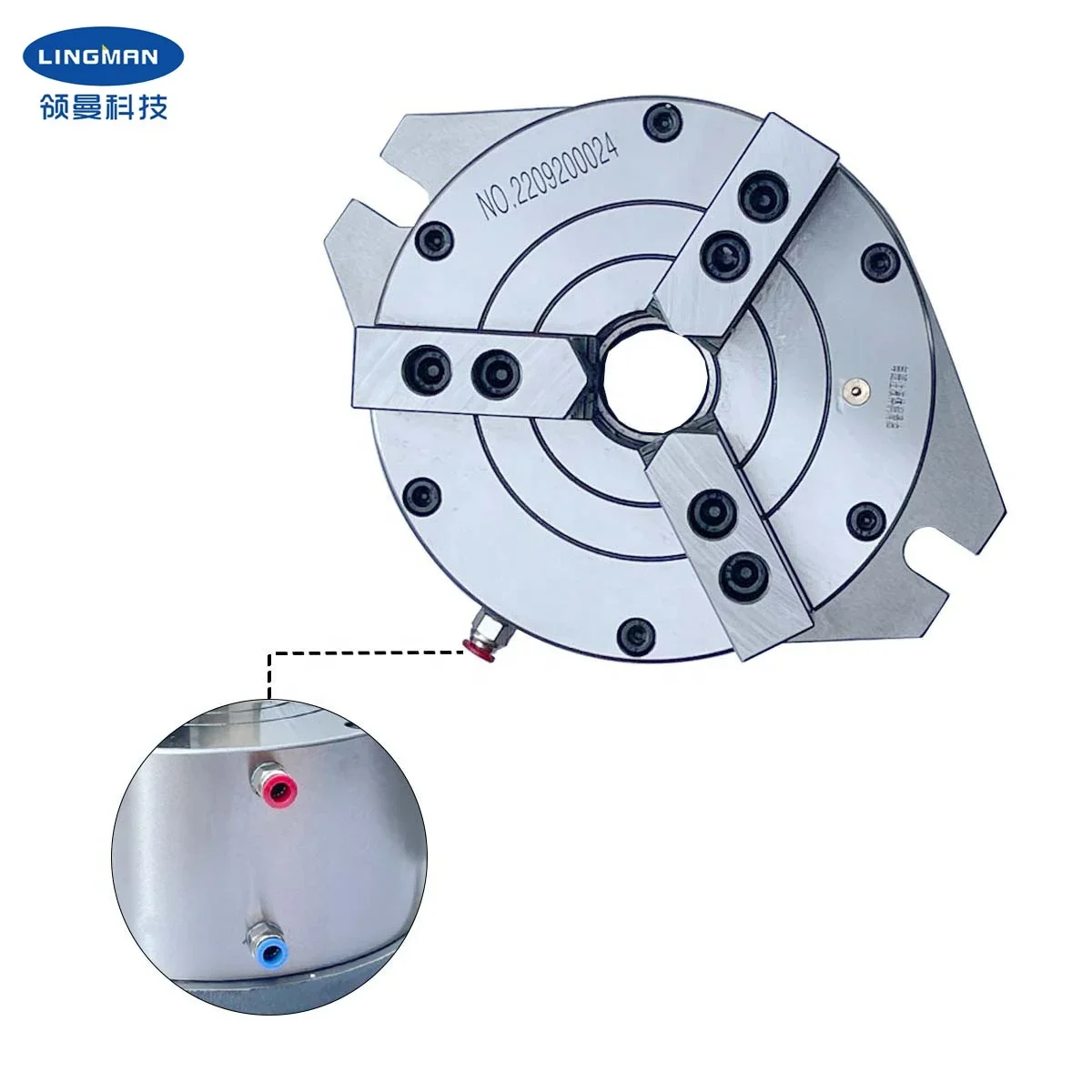 8 Inch Vertical Hollow Pneumatic Hydraulic Chuck for Drilling Milling Machine Vertical Lathe Machine