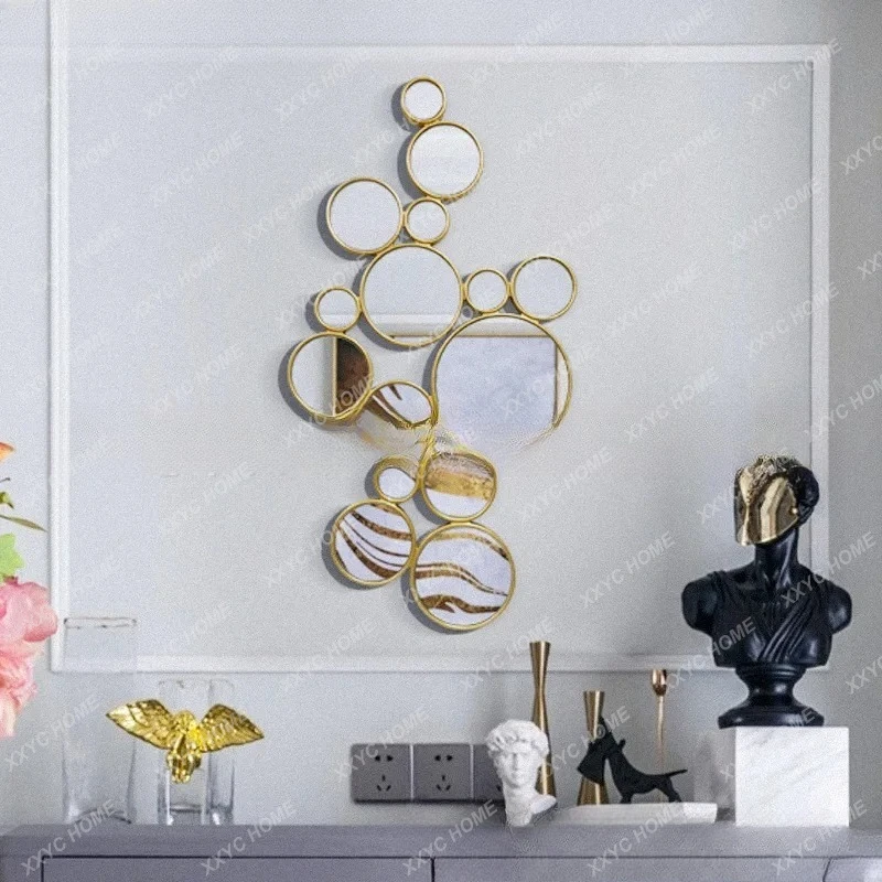 XX Wall-mounted decorative mirror, simple modern corridor, balcony background wall-mounted mirror, creative round combination