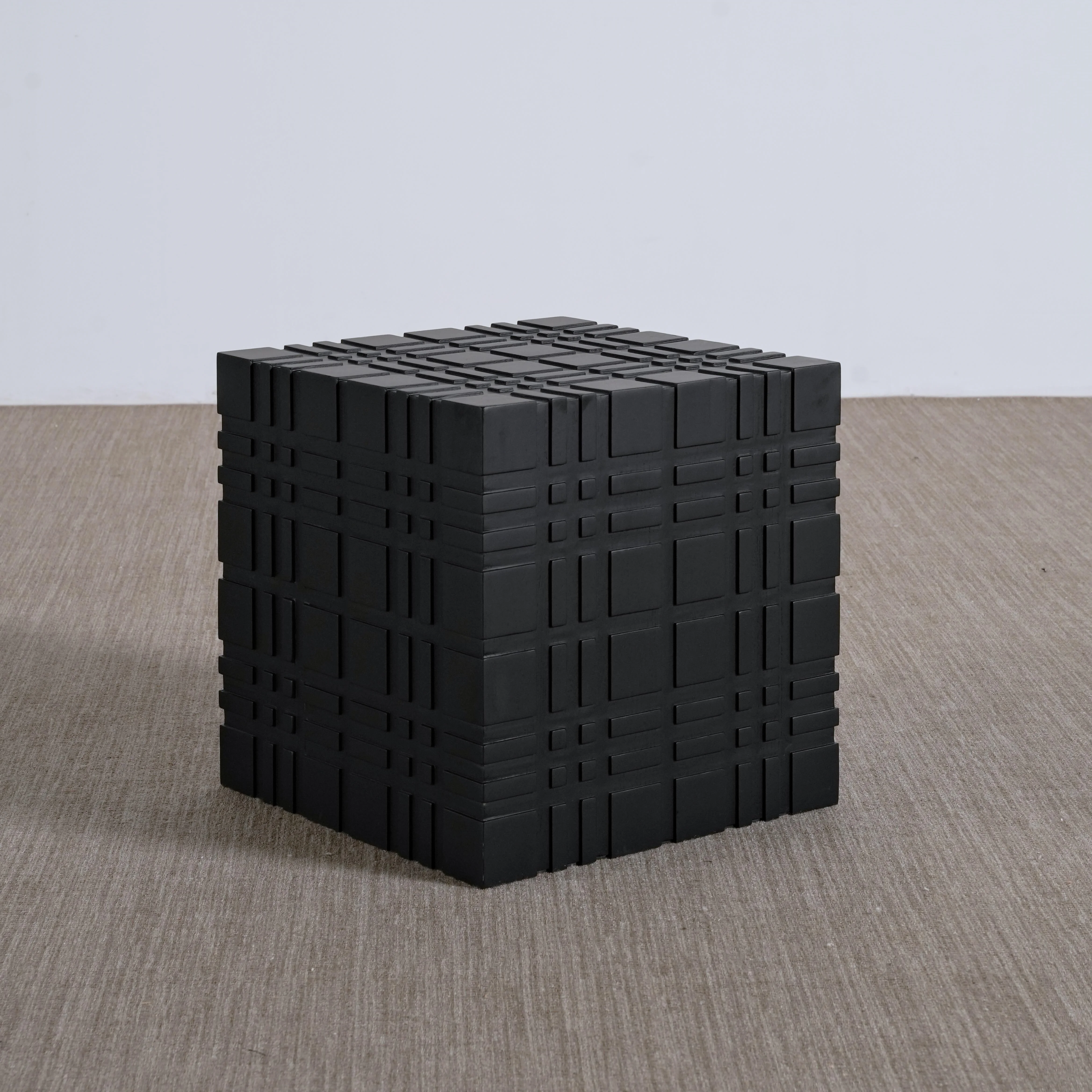Retro aesthetic creative design personalized geometric square lattice coffee table