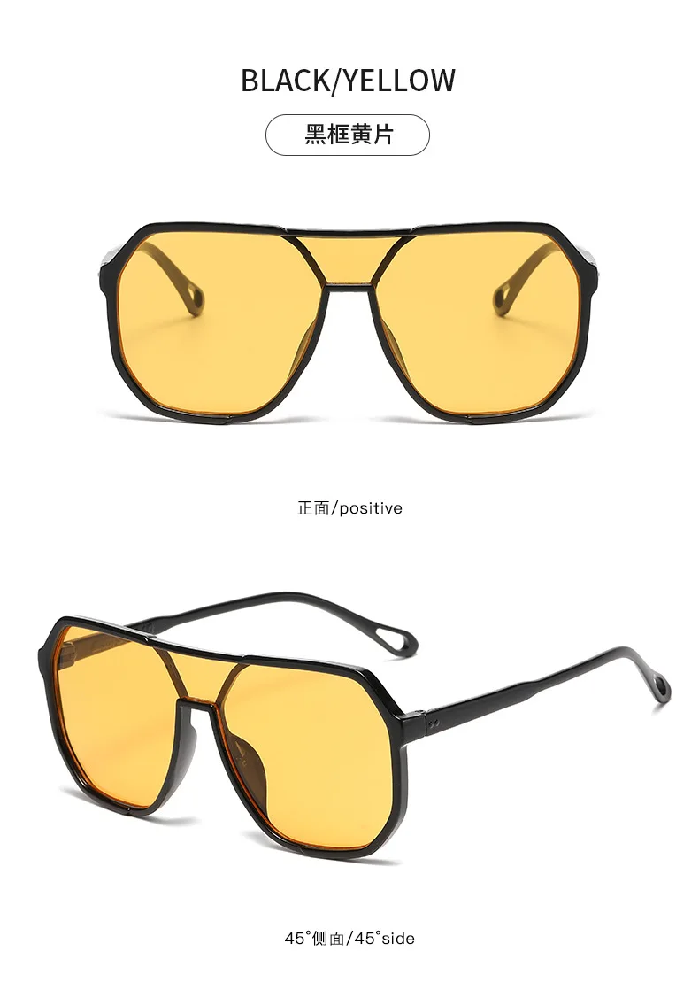 Neue Vintage Quadratische Sonnenbrille für Damen und Herren Luxusmarke Große Runde Sonnenbrillen Weibliche Männliche Eyewear Sonnenbrillen für Männer Frauen – Detail 14