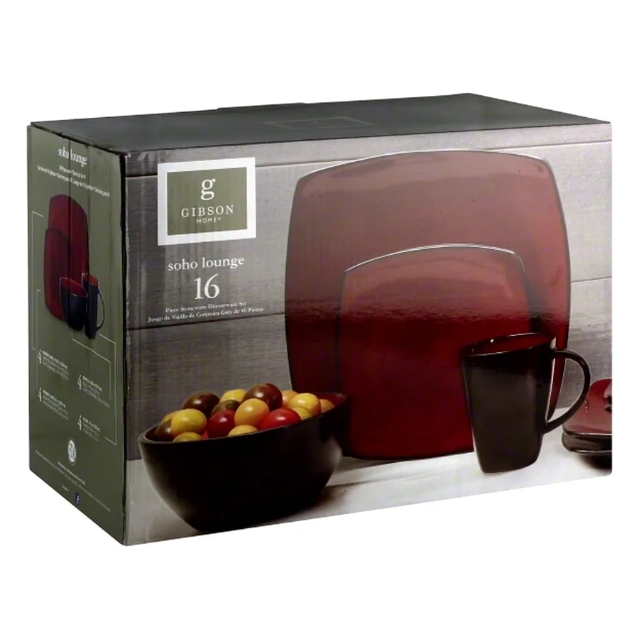 

Home Soho Lounge Dinnerware Set 16 Piece Red 93583795M