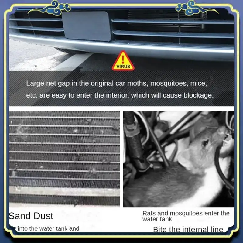 

AU16-Front Grille Mesh Cover For Byd Atto 3 Yuan Plus 2022-2023 Insect-Proof Mesh Front Bumper Water Tank Mesh