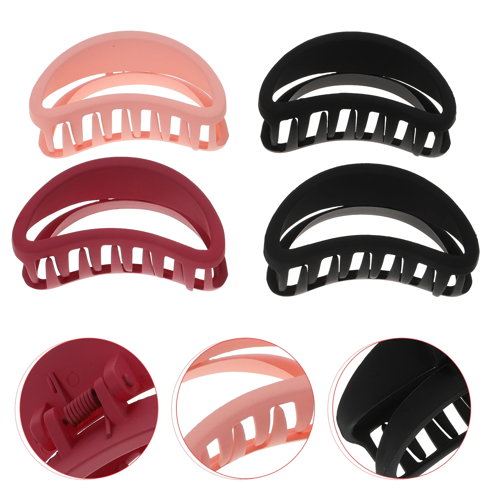 

Women'S Ponytail Clips Moon Shape Frosted Hollow Curved Jaw Clip Claws Octopus Style Uv Resistant Smooth Teeth