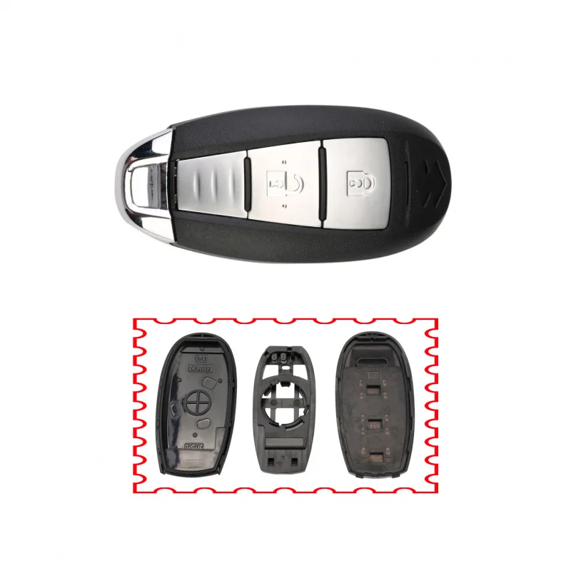 DUDELY 2 Button Smart Keyless Remote Key Shell Case Fob for Suzuki SX4 5-cross Vitara Swift Uncut HU133