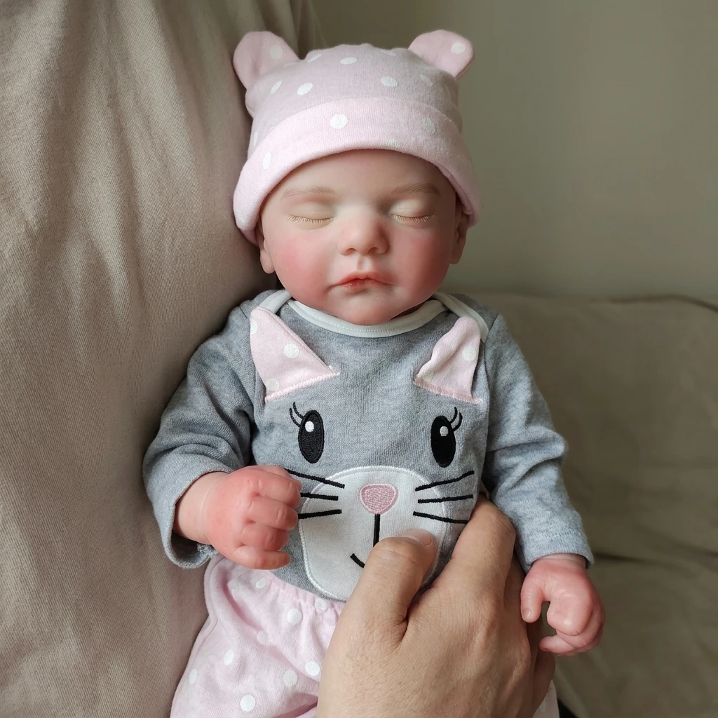 18 Inch Full Silicone Reborn Baby Doll Sam  Lifelike Real Touch Washable Newborn Doll Collectible Toy Gift view 4