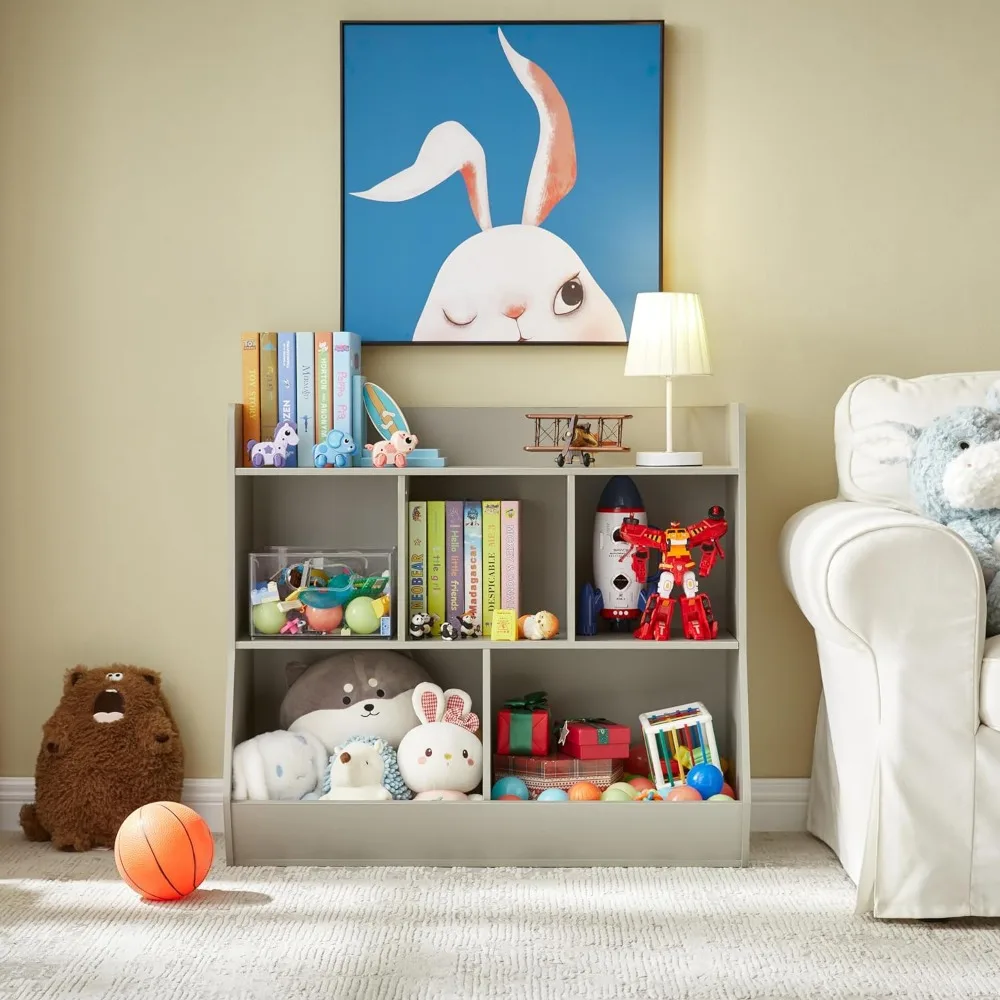 Étagère à jouets pour enfants 5-Cubby, meuble de rangement pour jouets, adapté à la chambre des enfants, à la salle de jeux