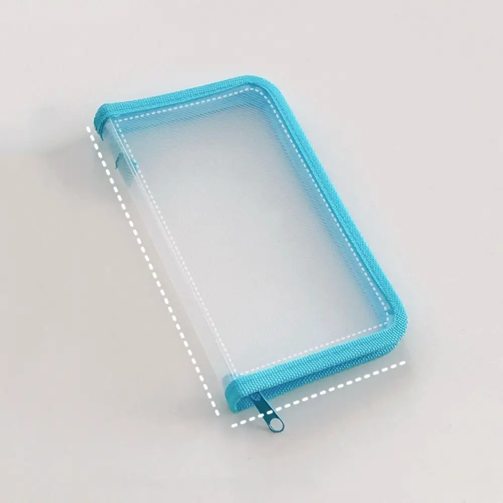 Multifunktionale transparente Reißverschlusstasche, transparente A6-Aktenordner-Tasche, einfarbig, große Kapazität, Schreibwaren-Organizer-Tasche