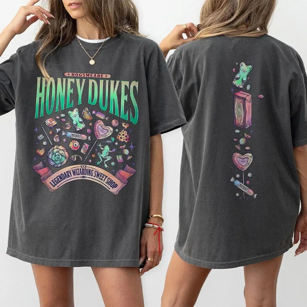 Y2K Tee Vintage Fashion Top Wizard Sweet Shop Wizard School Fandom Shirt Theme Park Tee Casual Loose Retro Shirt for Unisex