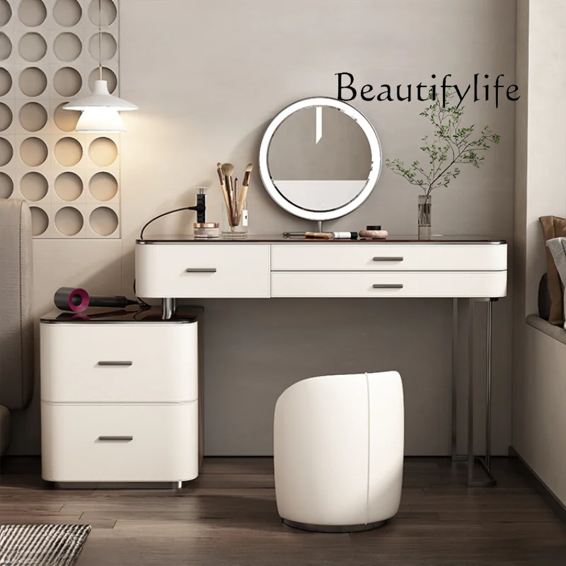 

smart home Vanity Wooden Dresser Organizer Luxury Storage Makeup Mirrors Dressing Table Storage Cabinet Tocador Maquillaje Room